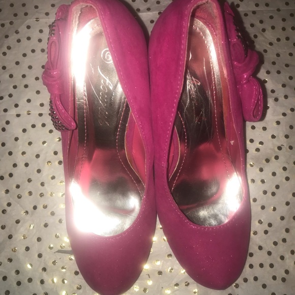 Shimmery fushia pumps - Picture 4 of 6